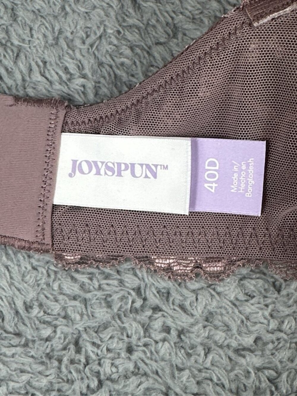 Joyspun Women's Lace Push Up Bra Underwire Padded Plum Purple Size 40D - Picture 6 of 7